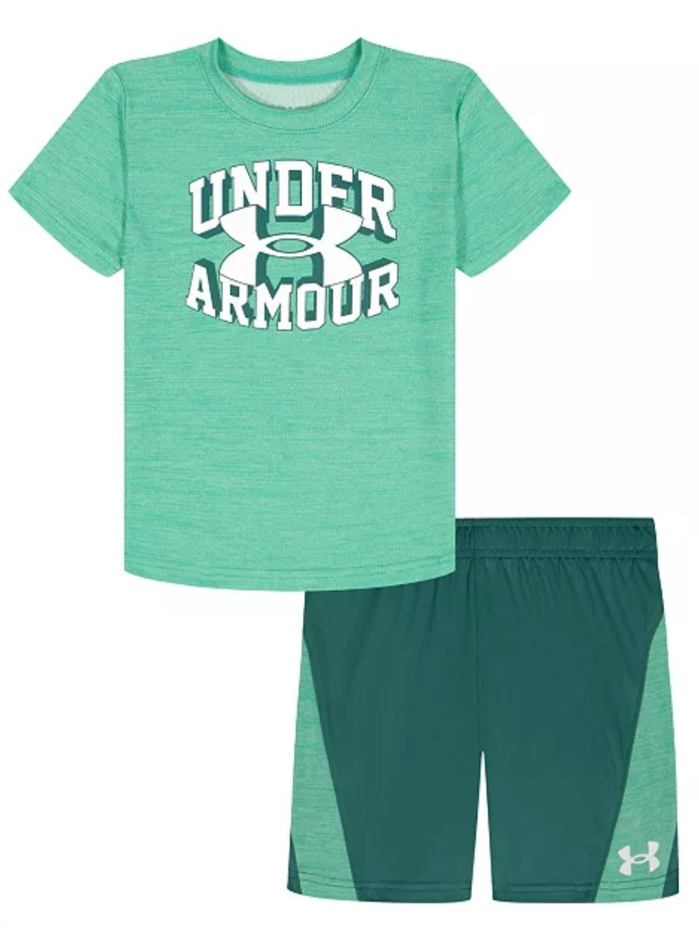 Under Armour Green Mode Logo Tee & Mint Twist Short Set
