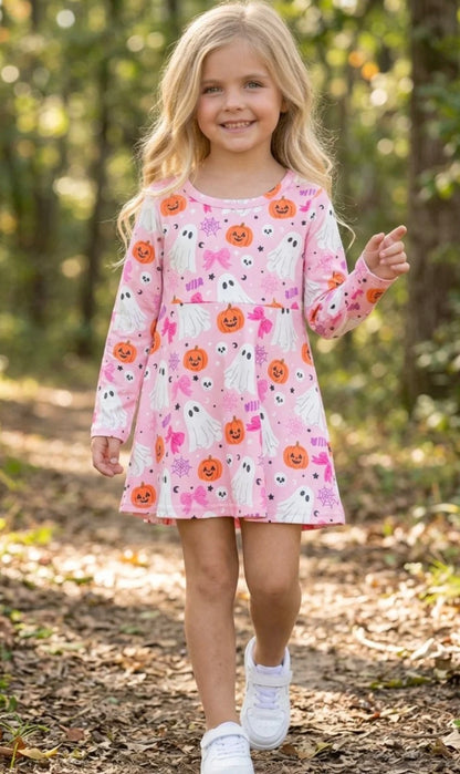 Pink Halloween Active Wear Dress With Shorts