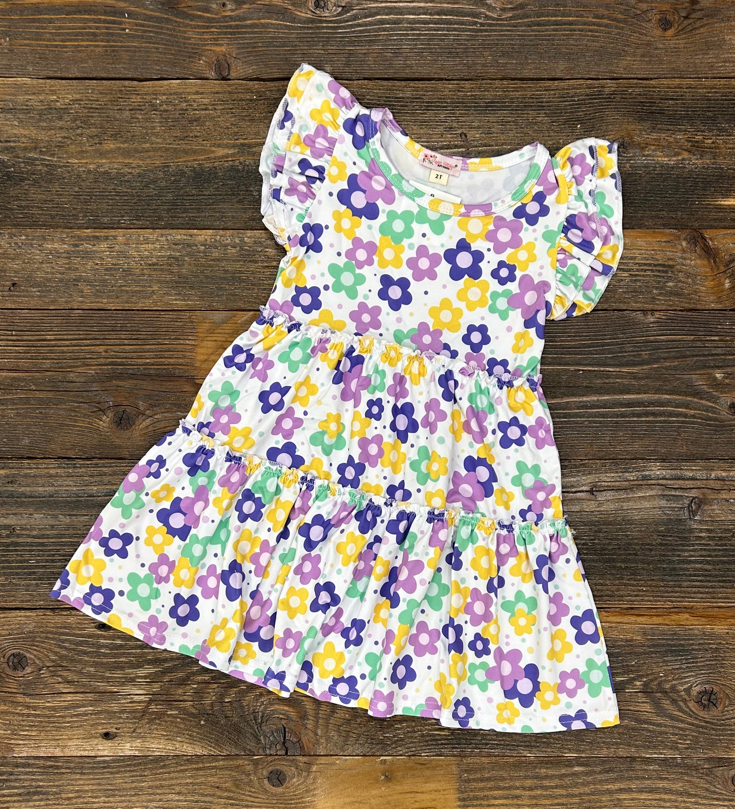 CC Violet Daisy Tiered Dress
