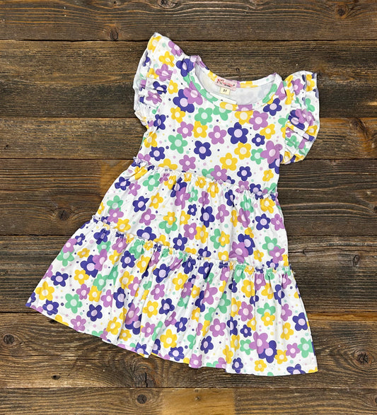 CC Violet Daisy Tiered Dress