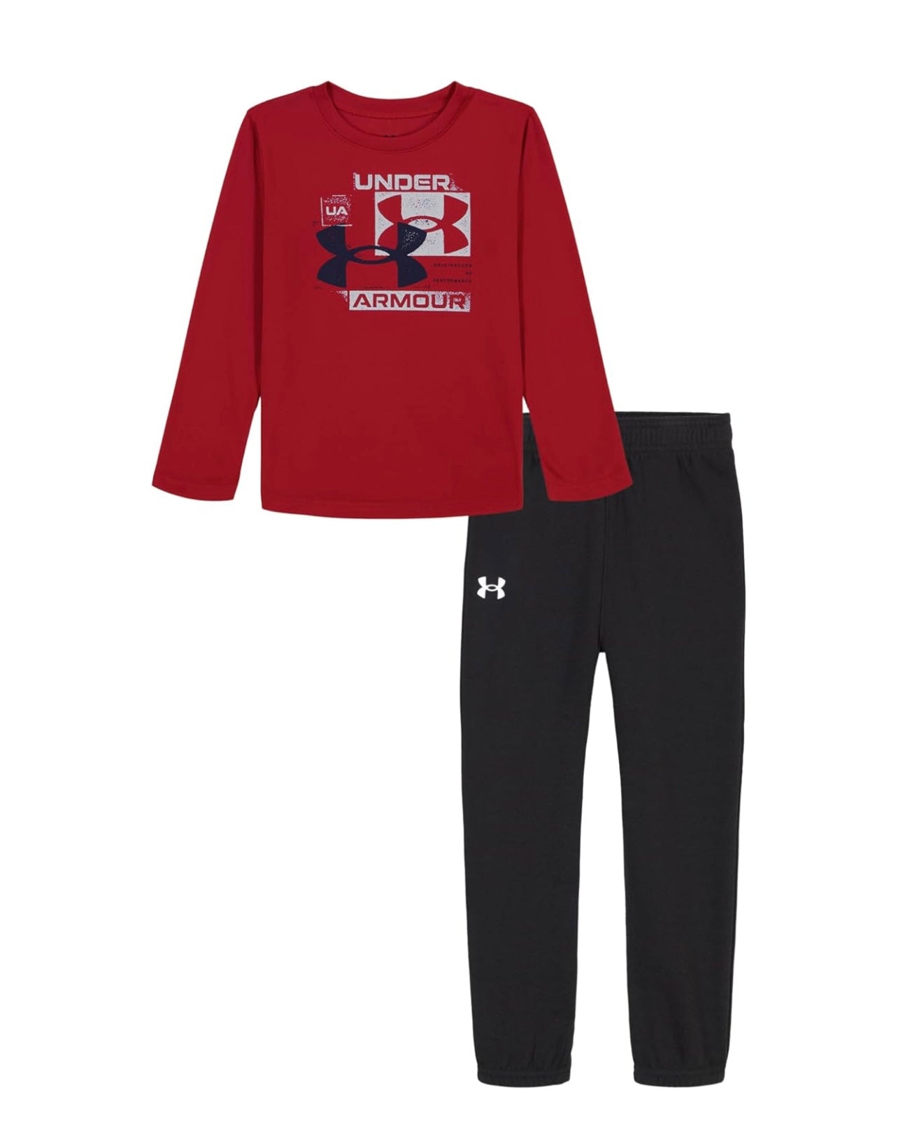 Under Armour Red / White Logo Longsleeve & Black Jogger Set