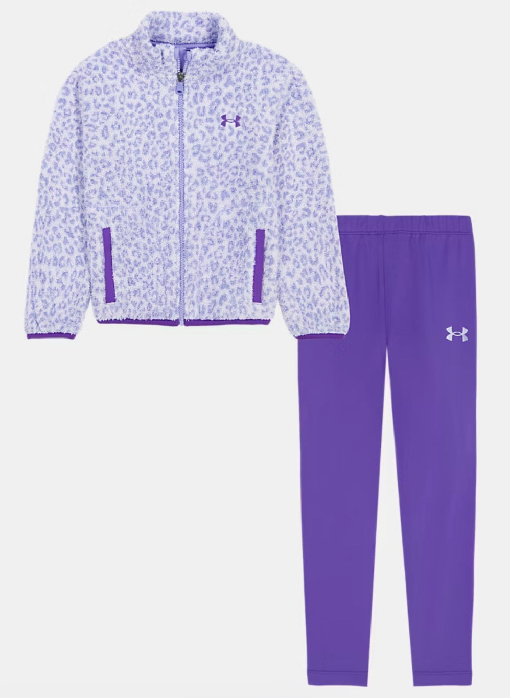 Under Armour Transparent Cheetah Print Sherpa Jacket & Legging Set