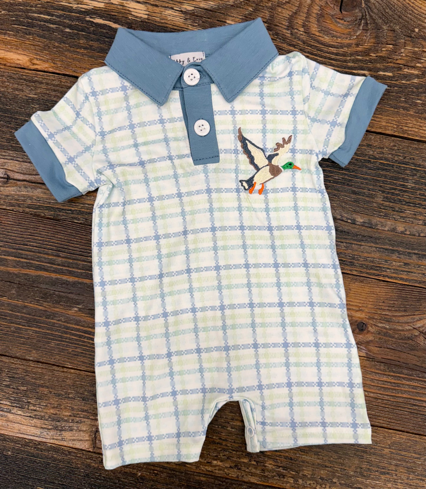 Plaid Duck Polo Romper