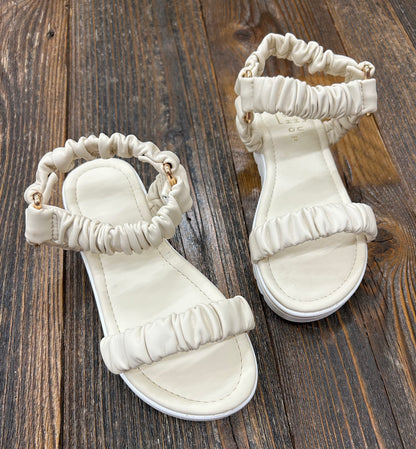 ShuShop Bruna Bone Scrunchie Sandal