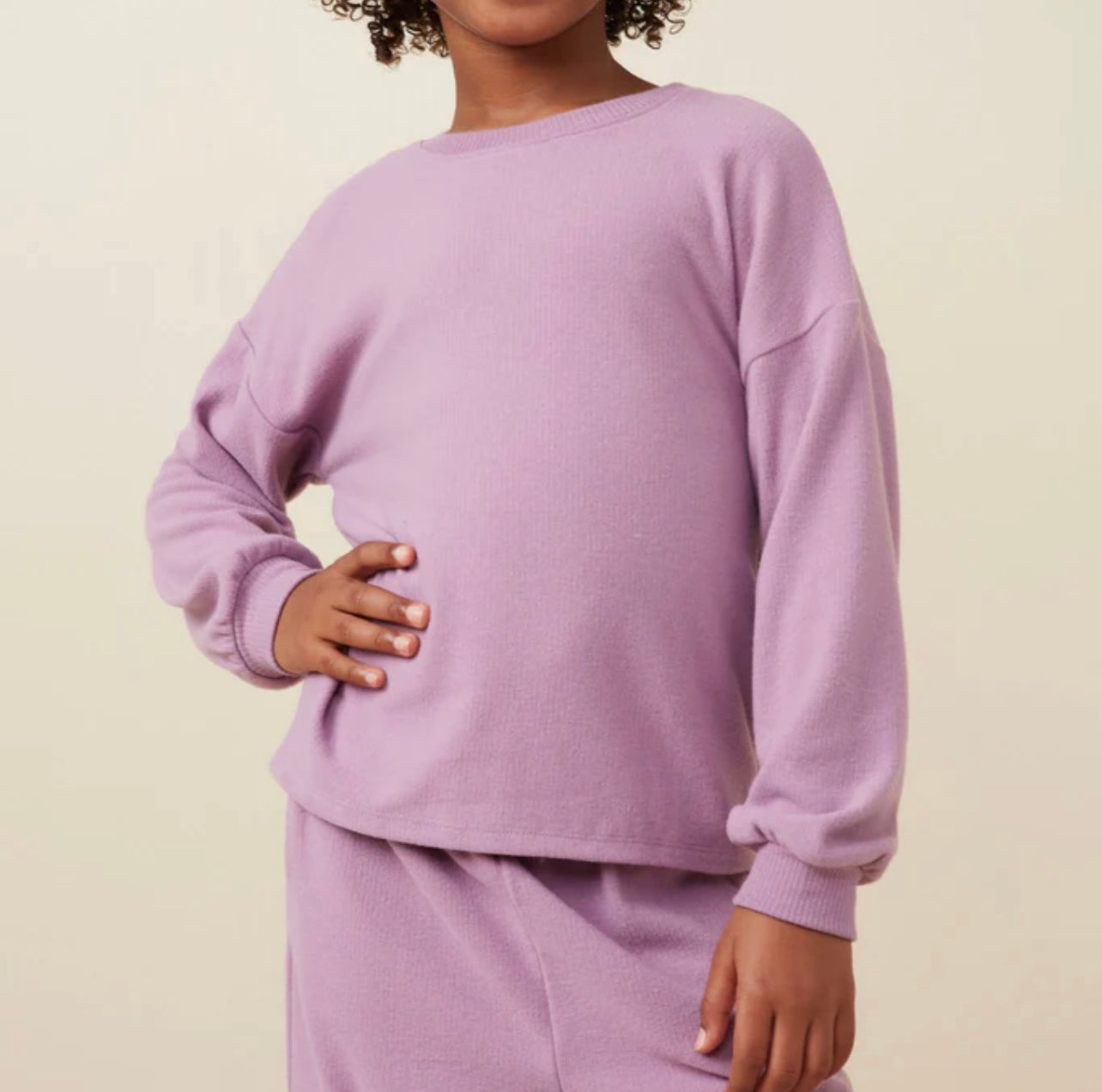 Hayden Soft Brushed Rib Seam Long Sleeve GY7567
