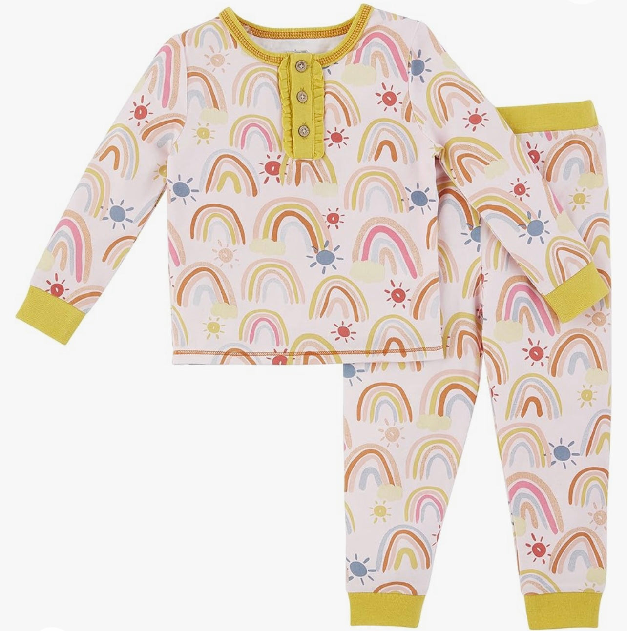 Mudpie LS Rainbow Pajamas