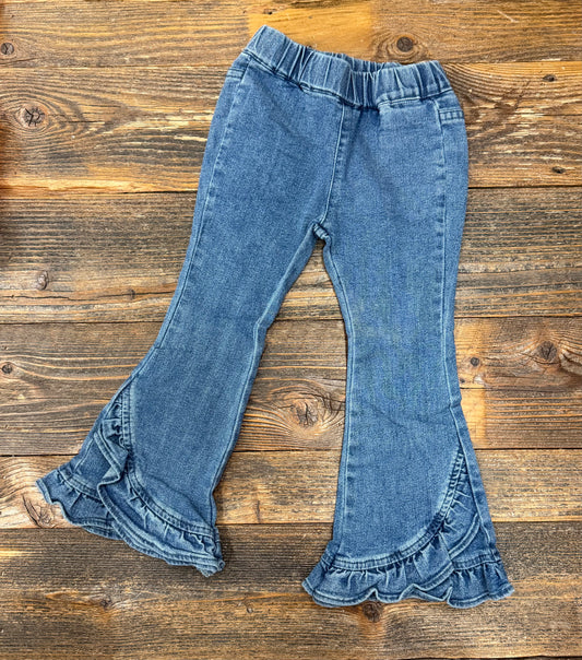 Denim Ruffle Hem Jean