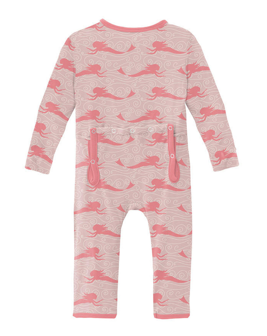 Kickee Baby Rose Mermaid Muffin Ruffle Coverall