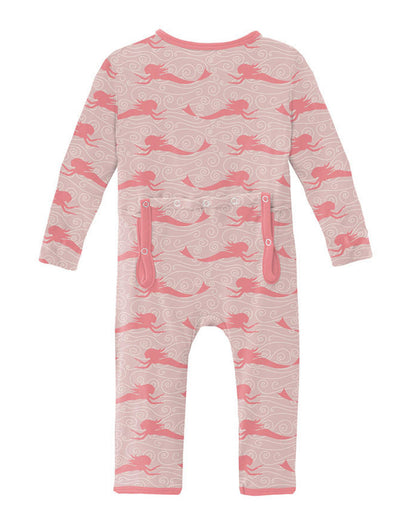 Kickee Baby Rose Mermaid Muffin Ruffle Coverall