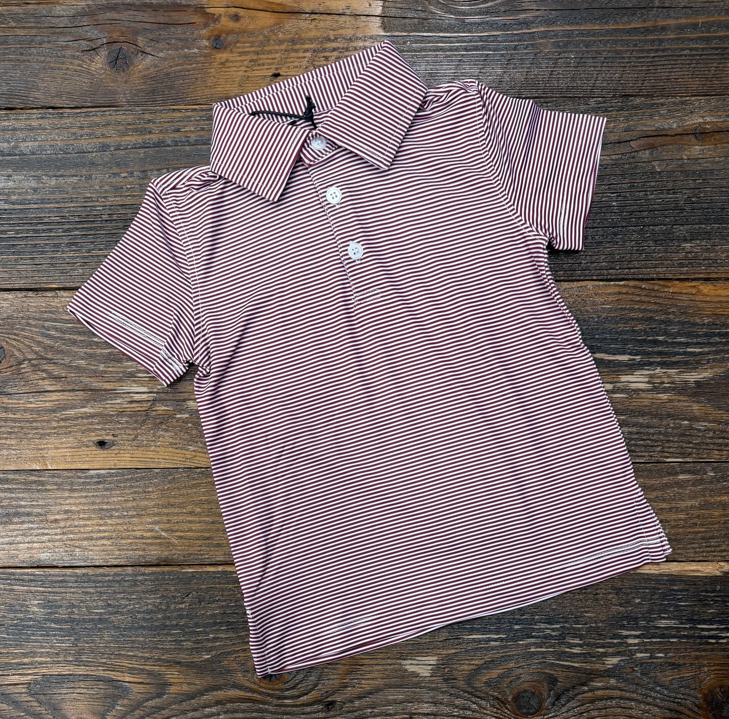 Meripex Micro Maroon/White Stripe Polo