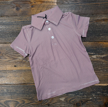 Meripex Micro Maroon/White Stripe Polo