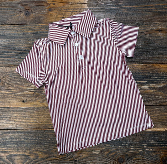 Meripex Micro Maroon/White Stripe Polo