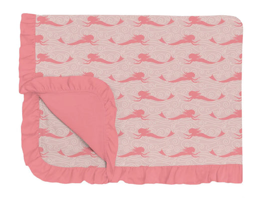Kickee Baby Rose Mermaid Ruffle Toddler Blanket