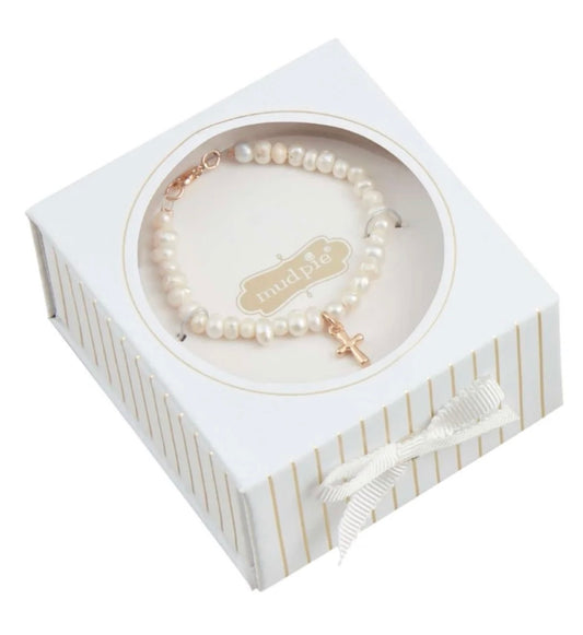 Mudpie Child Boxed Cross Bracelet