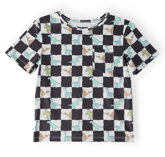 MR Dino Checkers Pocket Tee