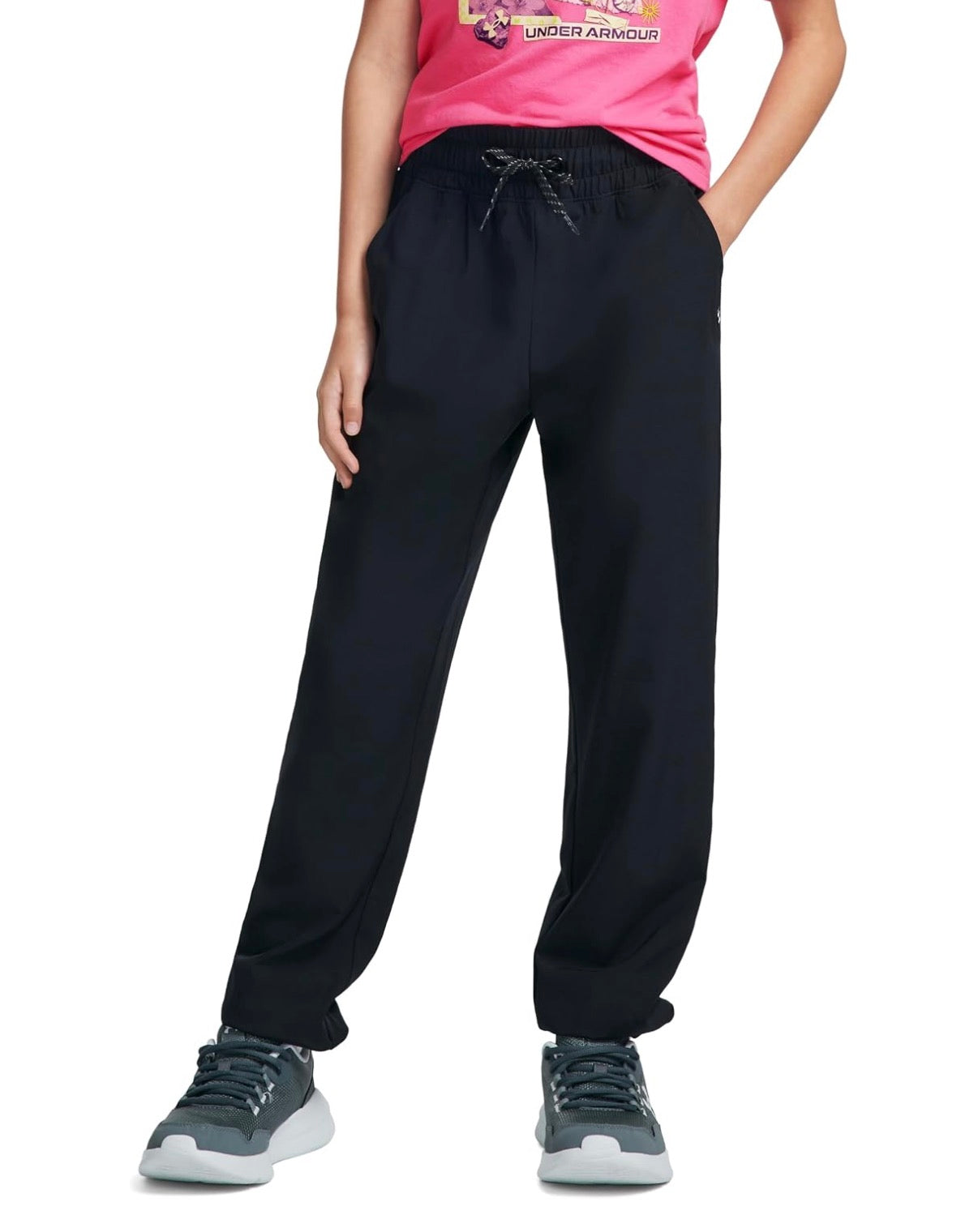 Under Armour Black Youth Girl Wind Jogger Pant - 01S