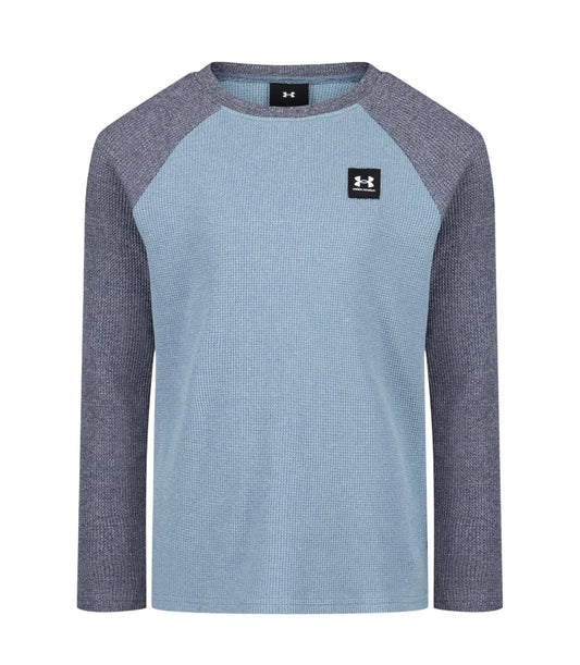 Under Armour Blue Smoke Heather Washed Baseball Henley