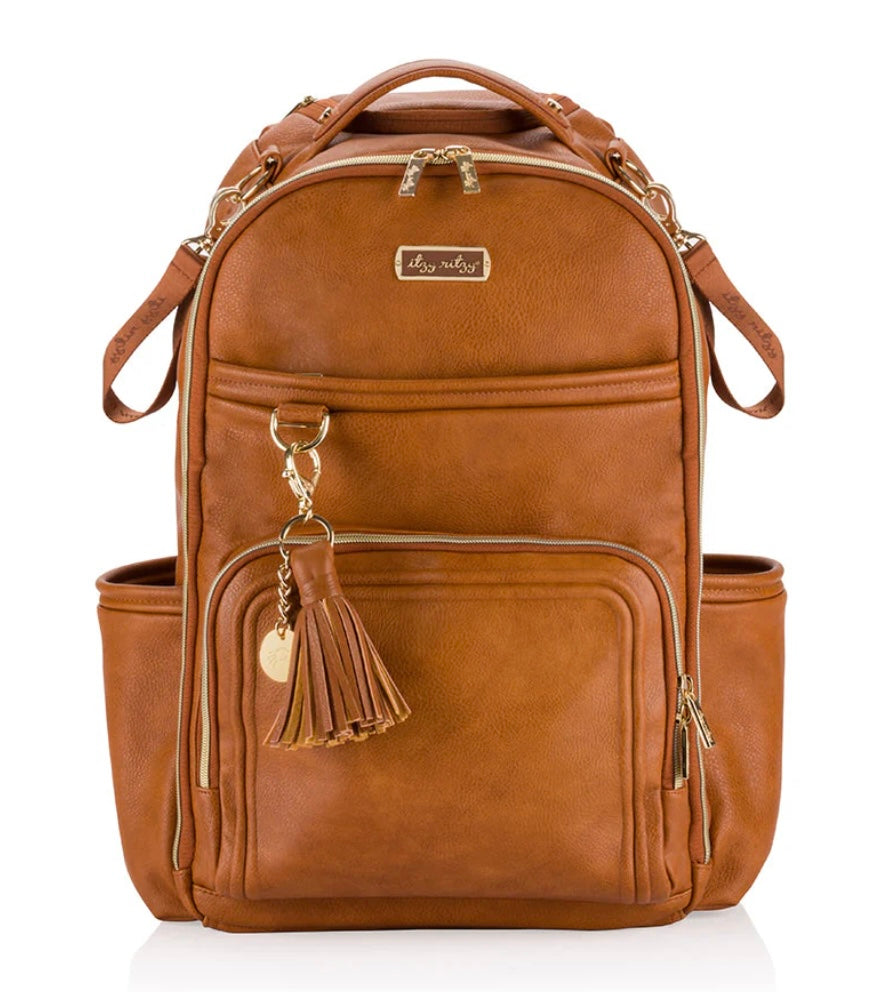 Itzy Ritzy Cognac Boss Plus Backpack Diaper Bag