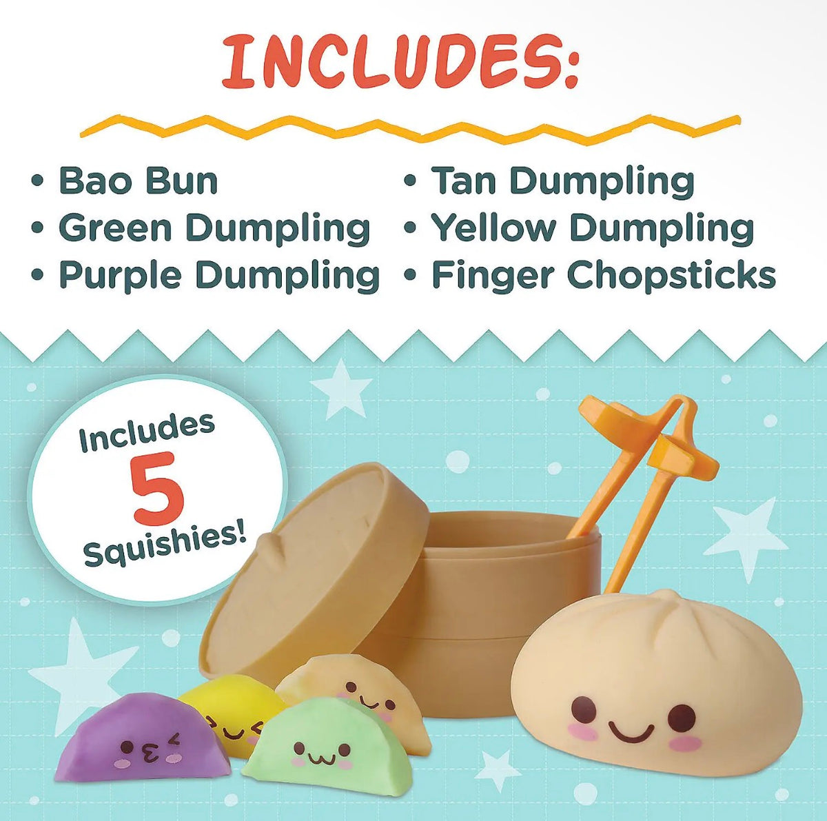 Foodie Fidgets Squishy Bao Bun & Dumplings