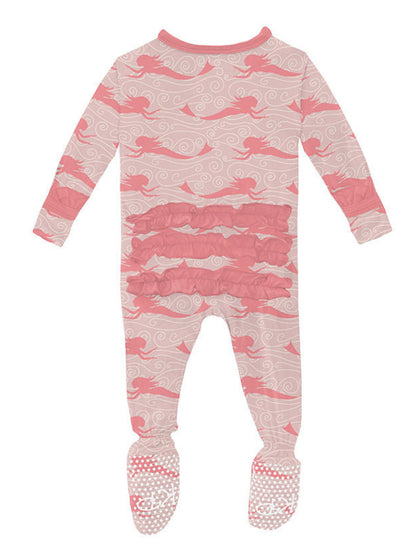 Kickee Baby Rose Mermaid Muffin Ruffle Footie