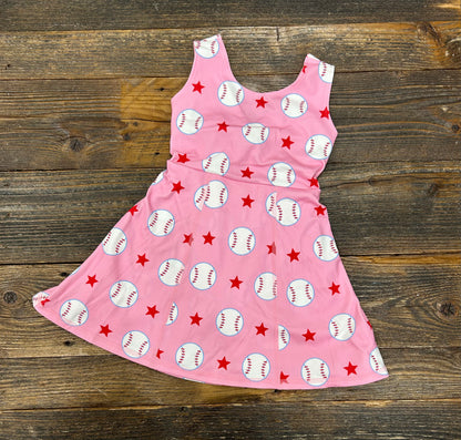 Pink Baseball Athletic Tank Dress