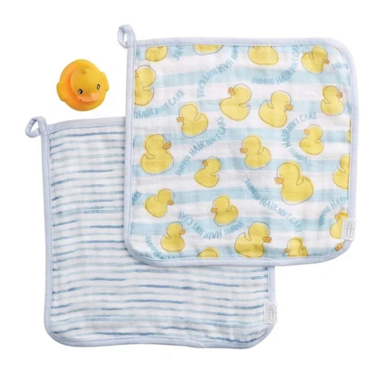 Mudpie Farmhouse Muslin Washcloth & Rubber Toy Set