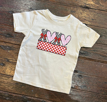 Checkered Hearts XOXO Tee