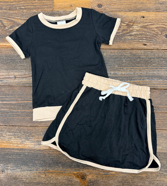 Black + Gold Skort Set