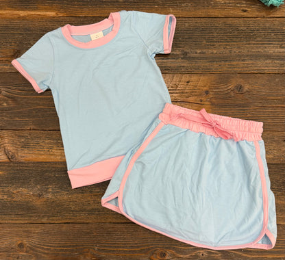 Blue + Pink Active Skort Set