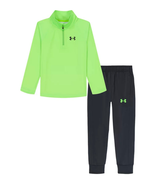 Under Armour Hyper Green Quarter Zip & Black Jogger Set