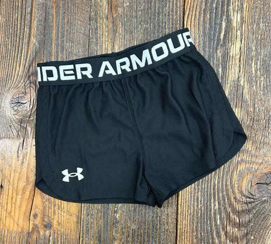 Under Armour Girls Play Up Black Shorts
