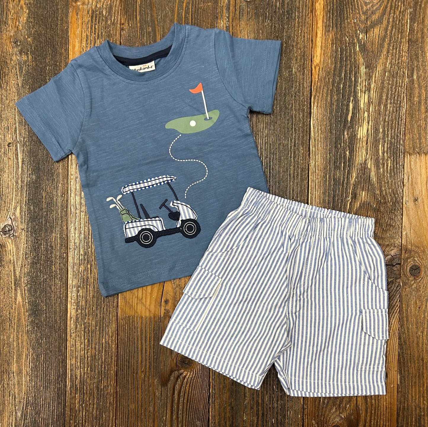 Minibamba Golf Stripe Short Set