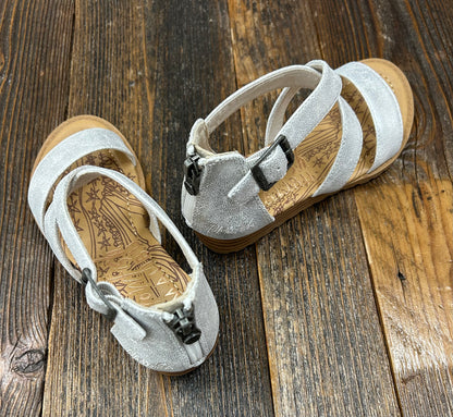Blowfish Aida White Metallic Strappy Sandal