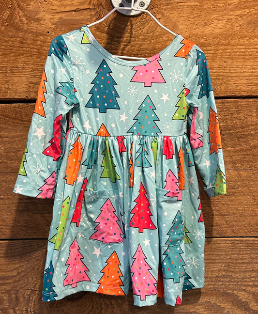 MR Oh Christmas Tree L/S Pocket Twirl Dress