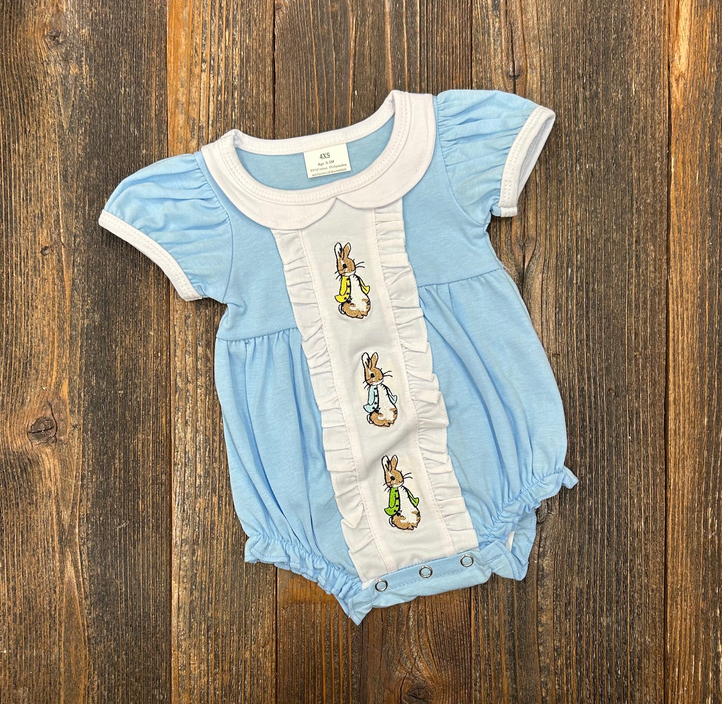 Peter Rabbit Ruffle Embroidered Bubble