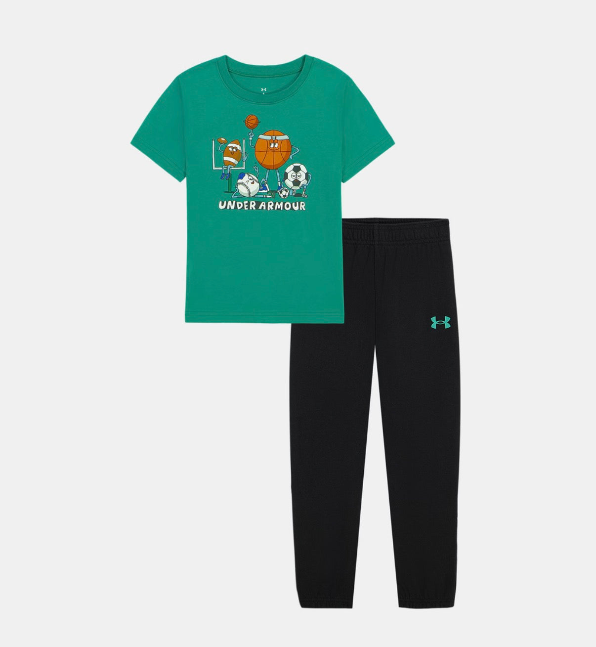 Under Armour Geode Green Sports Tee & Black Jogger Set