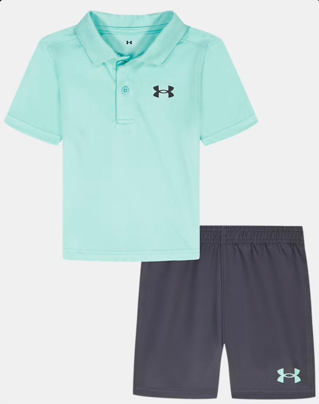 Under Armour Neo Turquoise Polo & Grey Short Set