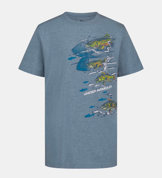 Under Armour Blue Wind Heather Fish Tee