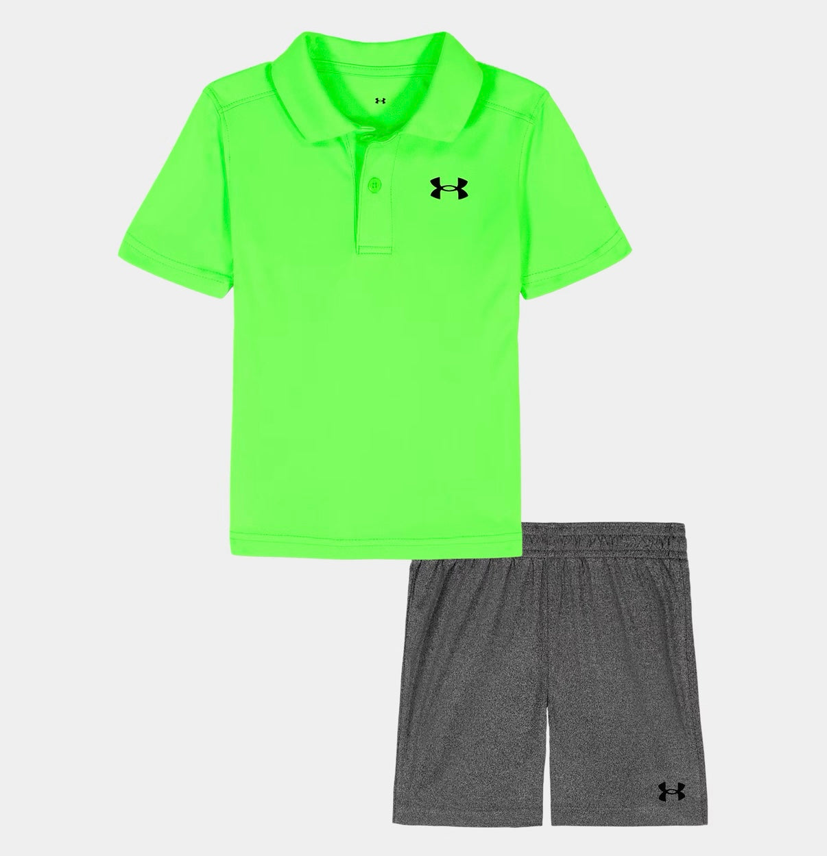 Under Armour Hyper Green Polo & Grey Short Set