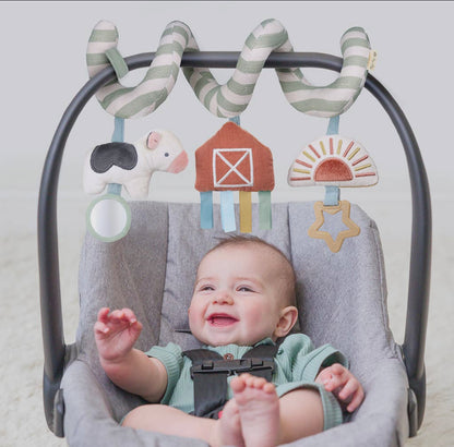 Itzy Ritzy Spiral Car Seat Farm Activity Toy
