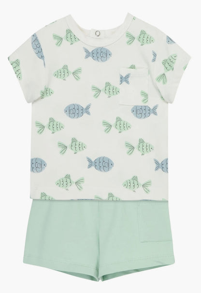 Focus Green Fish Short Set