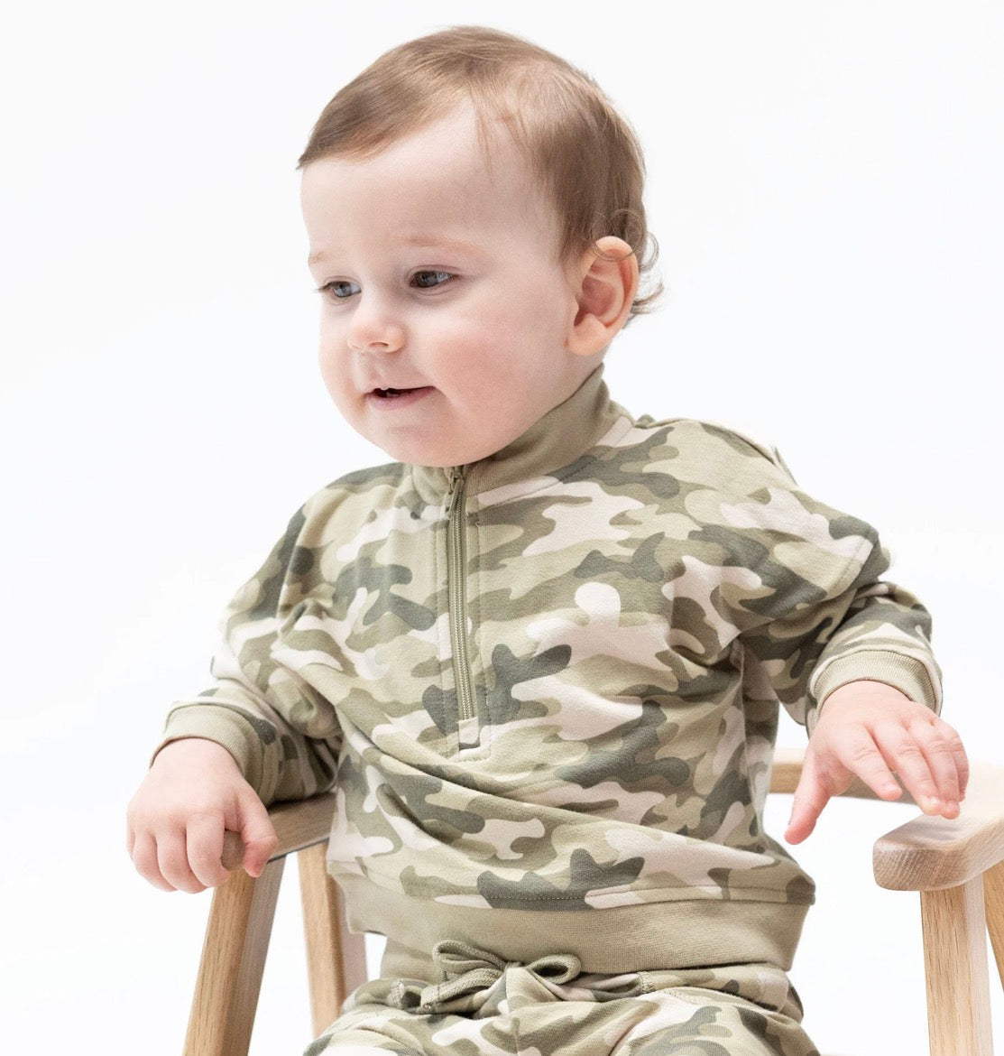 Angel Dear Camo French Terry Half Zip Sweatshirt