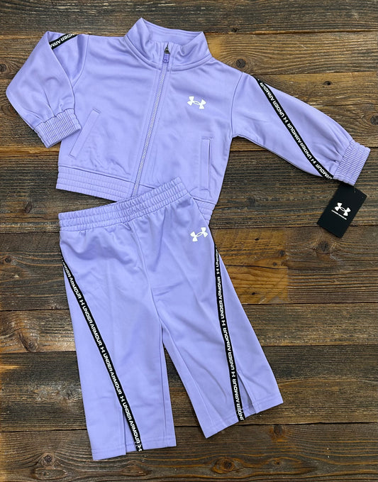 Under Armour Transparent Lilac Track Suit with Slit Yoga Pants