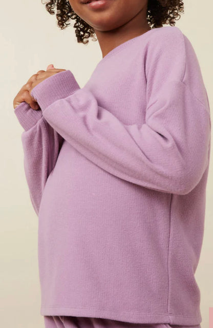 Hayden Soft Brushed Rib Seam Long Sleeve GY7567