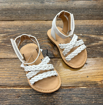 Laura Ashley White Braided Strappy Sandal