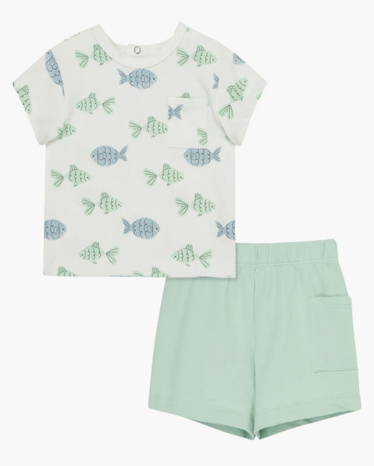 Focus Green Fish Short Set