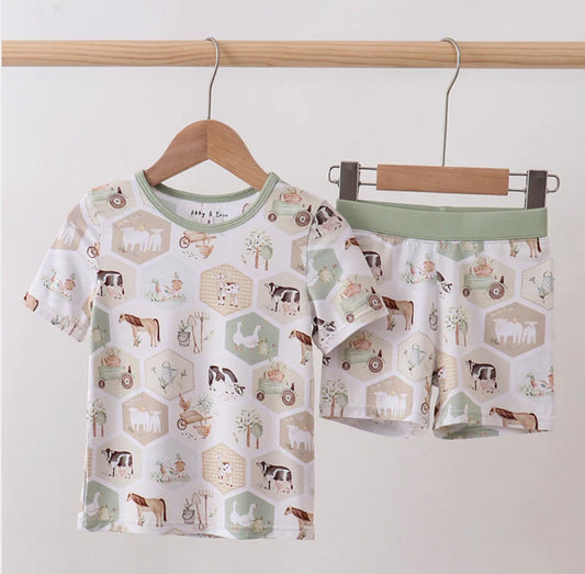 Farm Animal Bamboo PJ Set