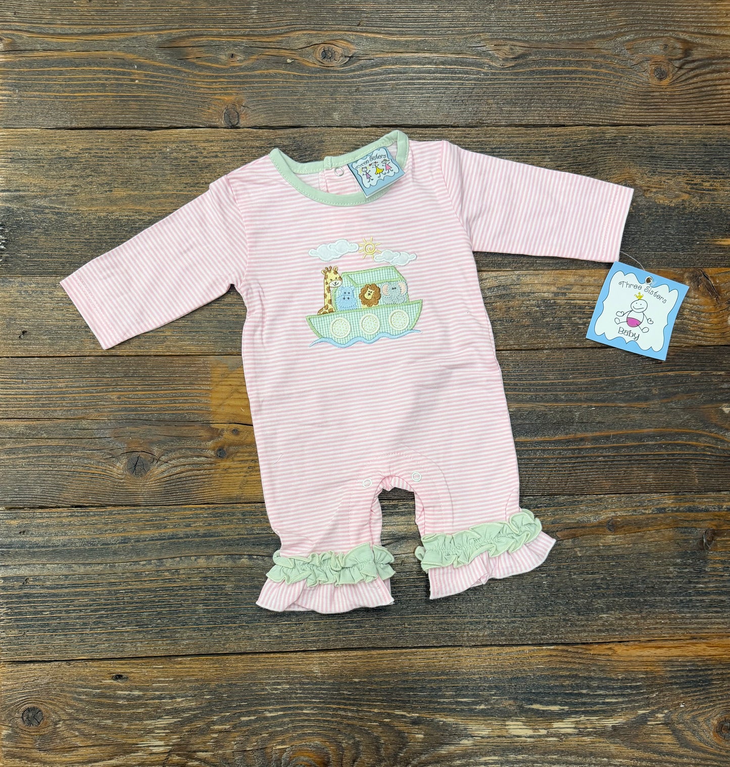 Three Sisters Noah’s Ark Girls Ruffle Romper