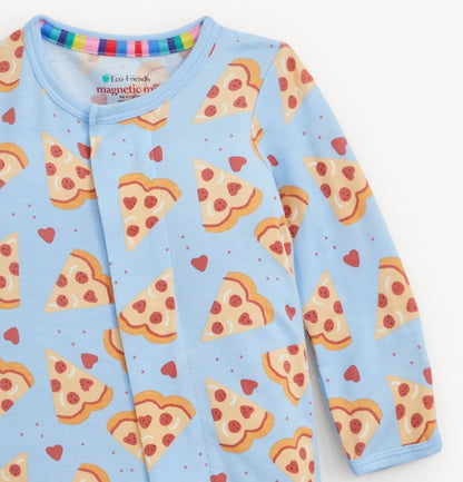 Magnetic Me Pizza My Heart Blue Magnetic Modal Footie