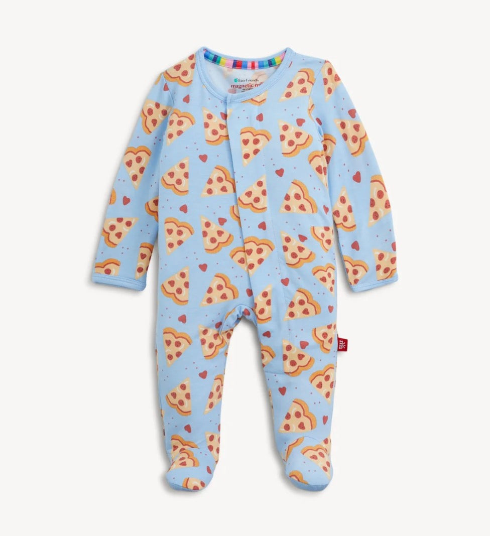 Magnetic Me Pizza My Heart Blue Magnetic Modal Footie